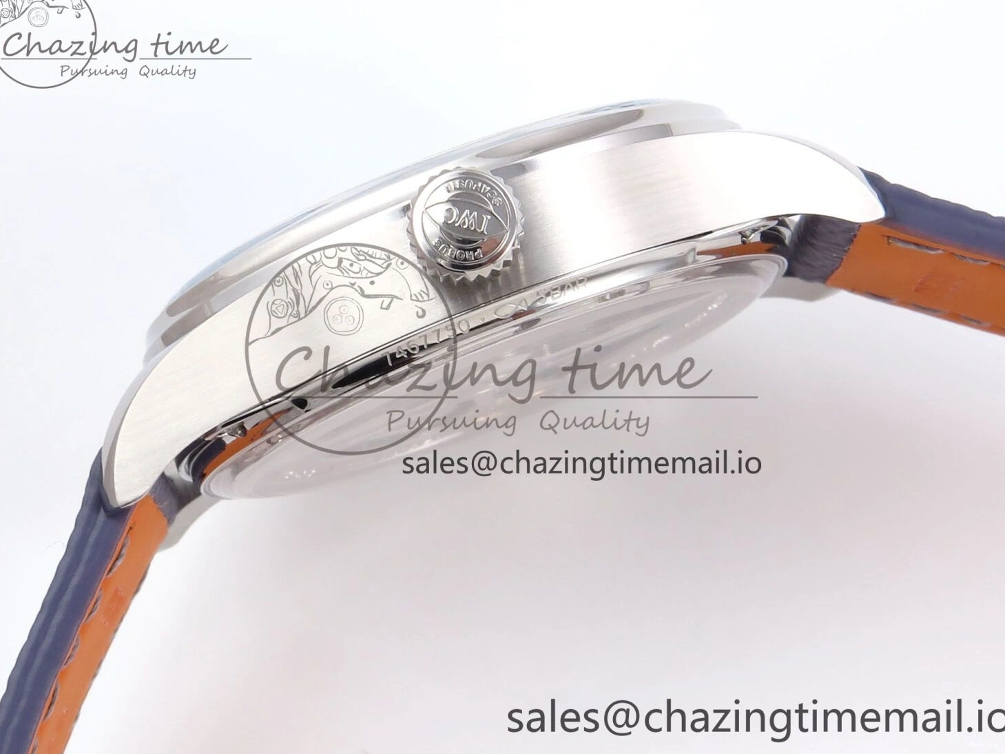 MIROTIME 0502 Lightweight Portugieser Automatic SS IW501708 APSF 1:1 Best Edition Light Blue Dial on Gray Leather Strap A 7012